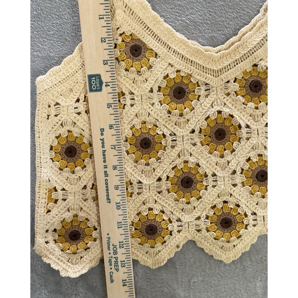 Honey & Sparkle Women’s Tank Top Sz S/M Granny Square Crochet - Picture 7 of 8